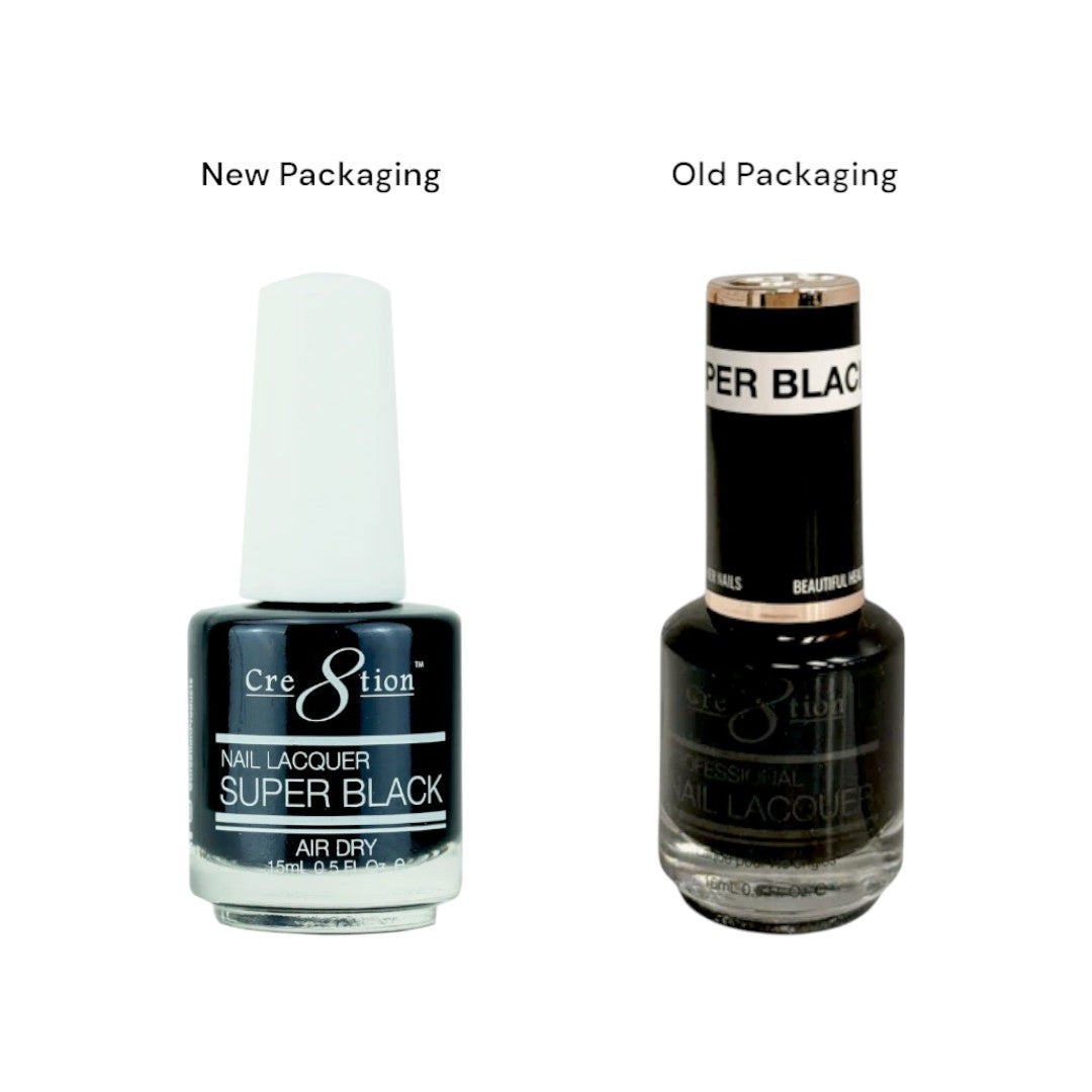 Cre8tion Nail Lacquer - Super Black 0.5oz #14003
