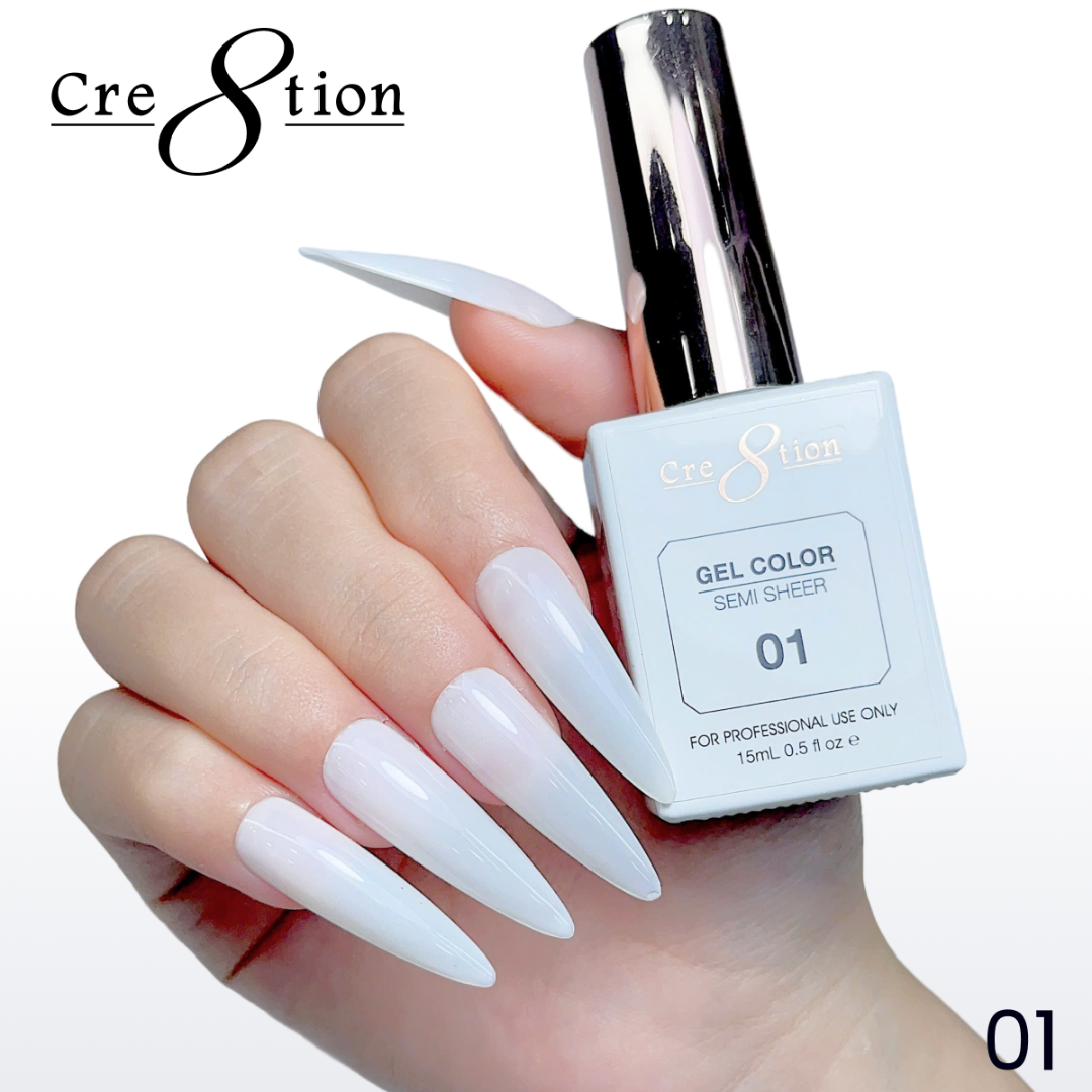 Cre8tion Semi-Sheer Gel Polish (HEMA-Free) - #01