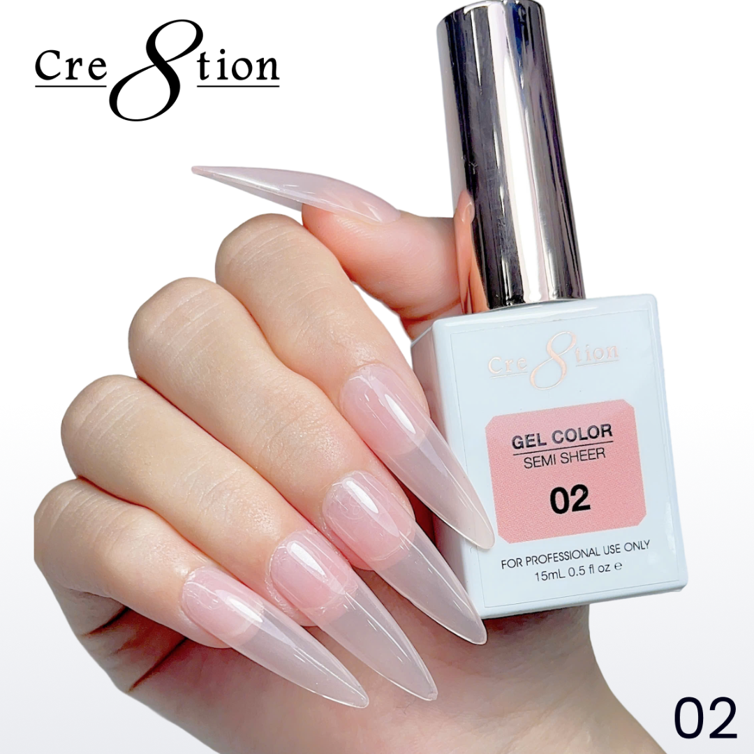 Cre8tion Semi-Sheer Gel Polish (HEMA-Free) - #02