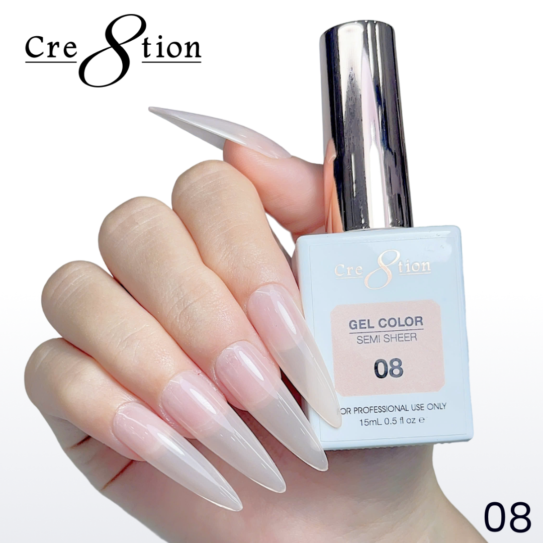 Cre8tion Semi-Sheer Gel Polish (HEMA-Free) - #08