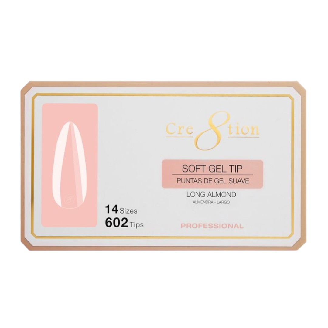 Cre8tion Soft Gel Nail Tips Box - Almond (602Pcs)