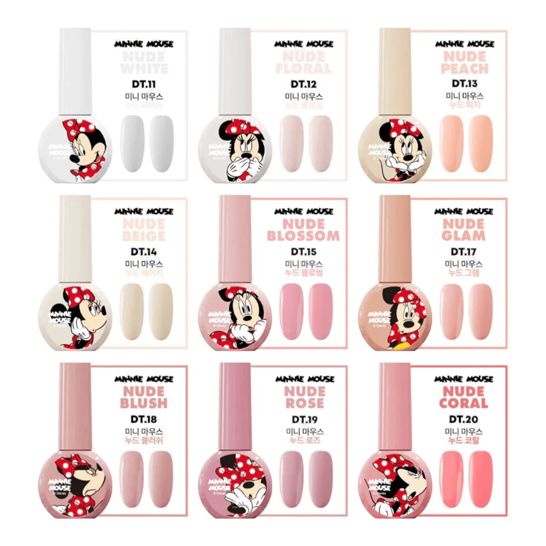 DGEL x DISNEY Minnie Mouse Gel Polish DT11-20 Collection, dgel korea, dgel canada, nude nails, nude color nails​, nude nail colours​, pro nails spa, summer gel nails, the sweetie, affordable nail salon, cheap nail shops, gel polish manicure kit