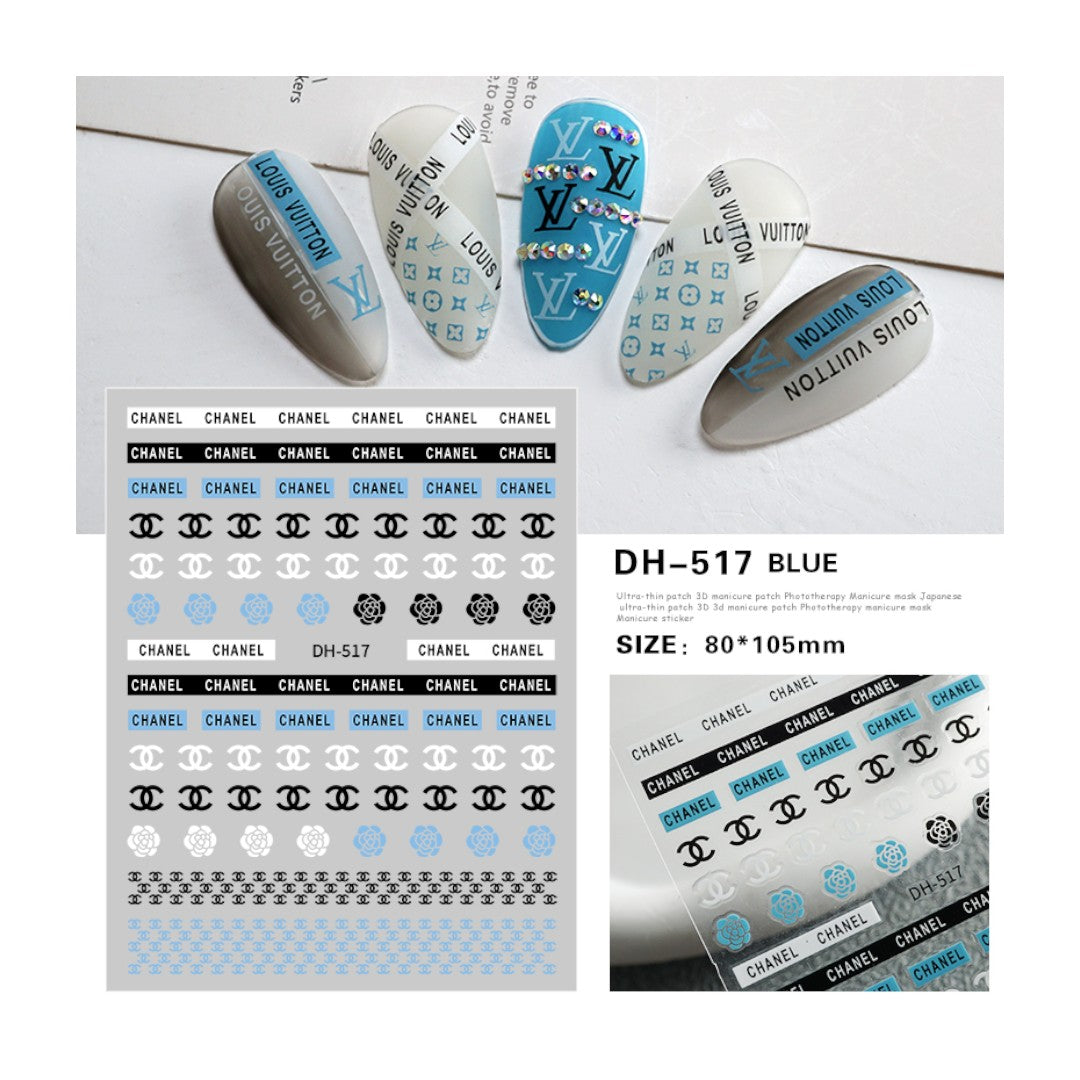 fingernail stickers, art nail stickers, CNBS Nail Stickers, Decals for Nails Fashion Brands