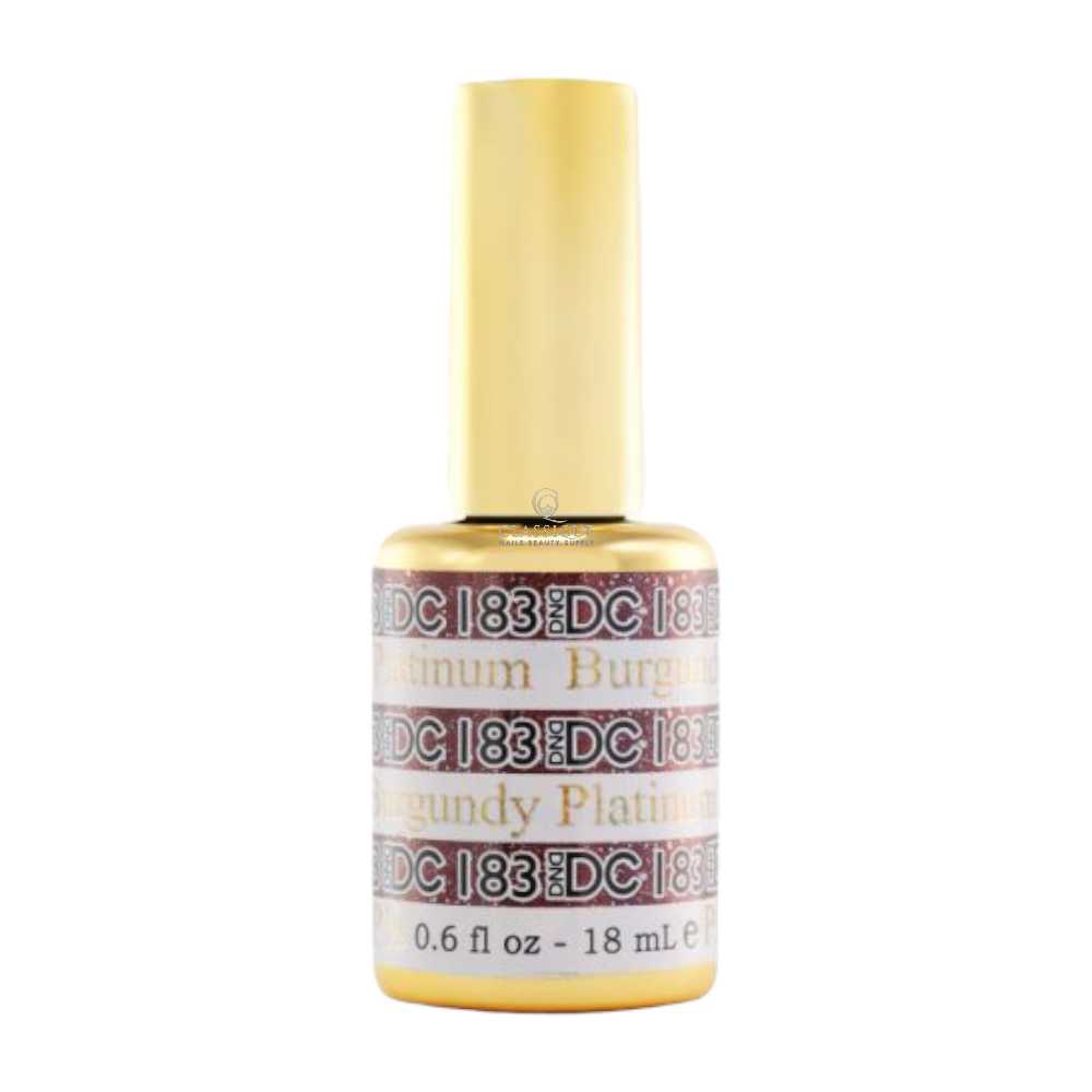 DND DC Platinum 183 Burgundy - Metallic Glitter Gel Polish
