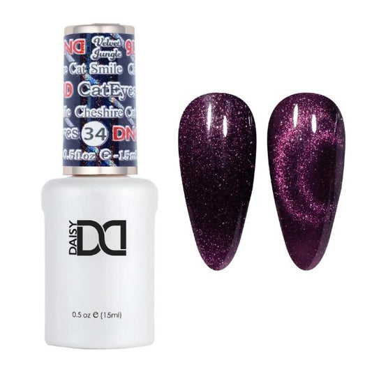 DND 9D Velvet Jungle Cat Eye Gel Polish - Cheshire Cat Smile #34