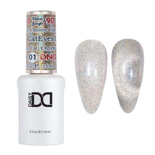 DND 9D Velvet Jungle Cat Eye Gel Polish - Chrome Cat #01
