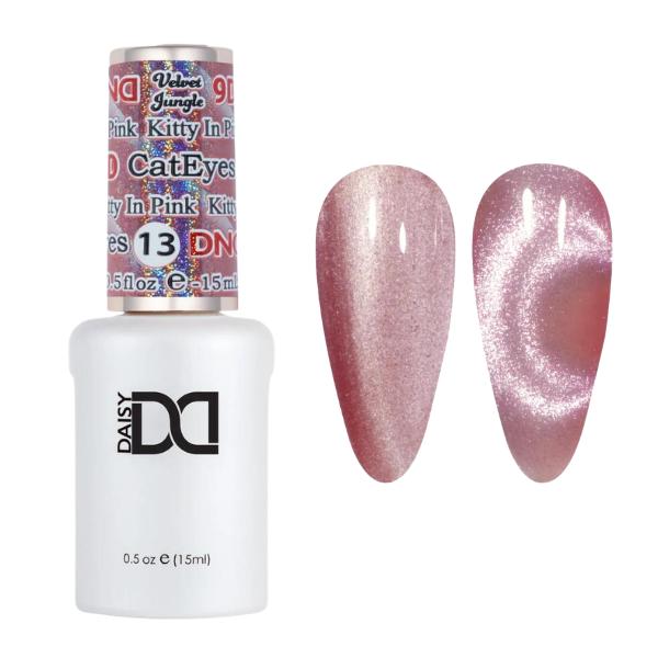 DND 9D Velvet Jungle Cat Eye Gel Polish - Kitty In Pink #13