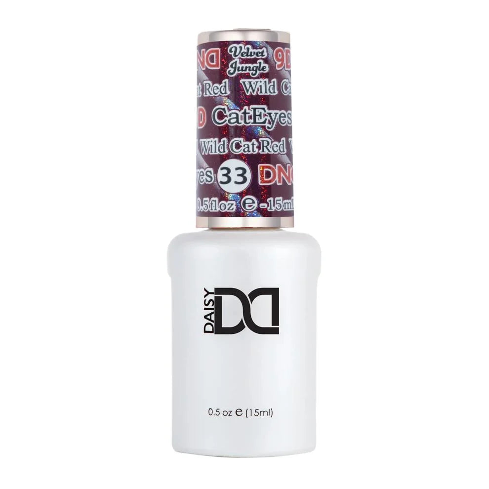 DND 9D Velvet Jungle Cat Eye Gel Polish - Wild Cat Red #33
