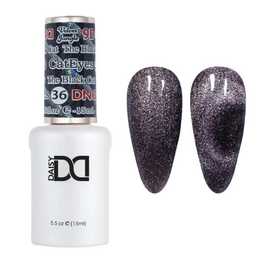 DND 9D Velvet Jungle Cat Eye Gel Polish - The Black Cat #36