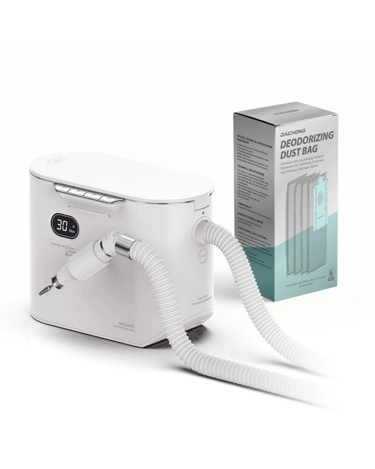 Daichong Airone All-in-One E-File w/ Dust Vacuum - White