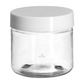 Empty Glass Jar w/ White Lid 4oz - Classique Nails Beauty Supply