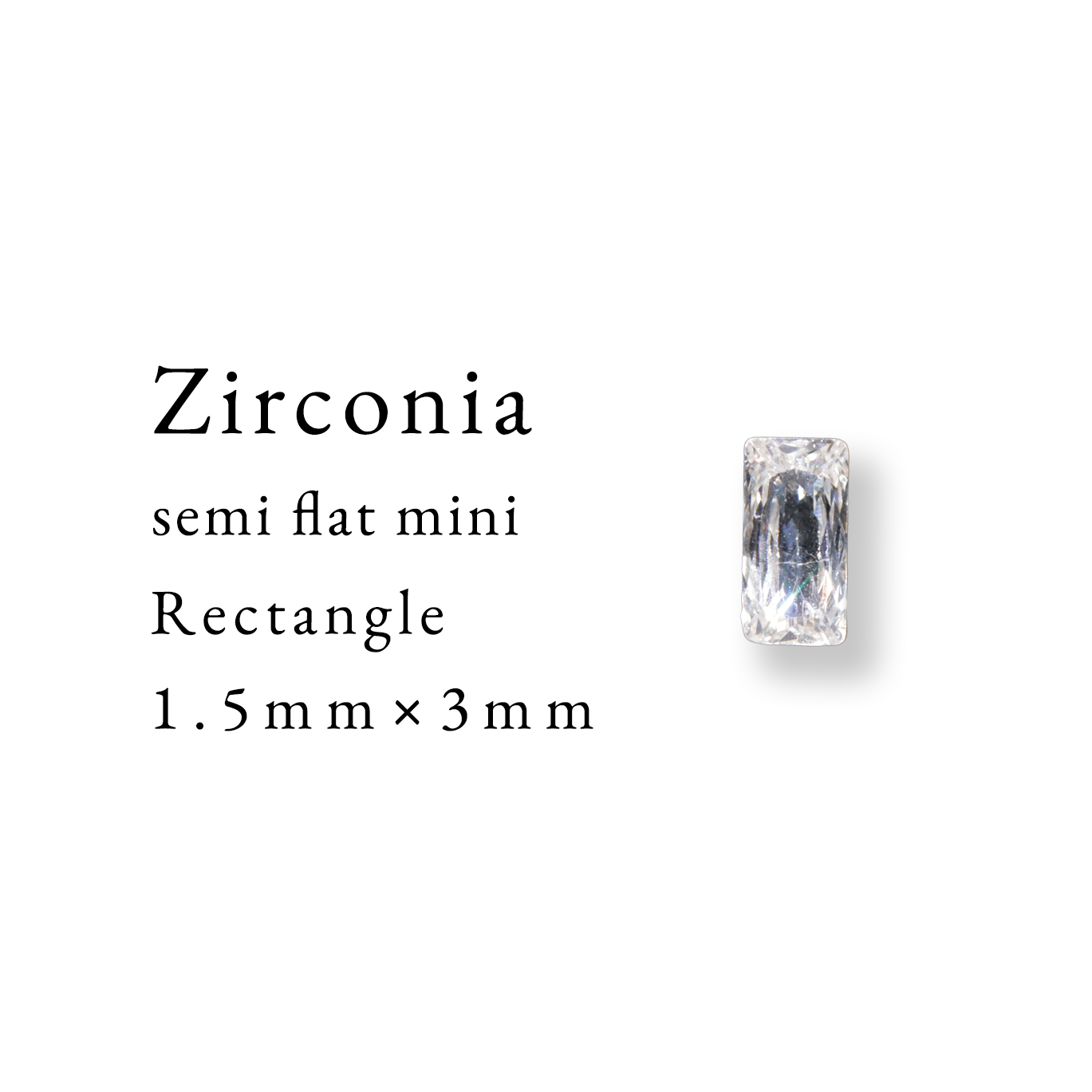 Enoi Parts - Zirconia Semi-Flat Mini Rectangle 1.5×3 #001