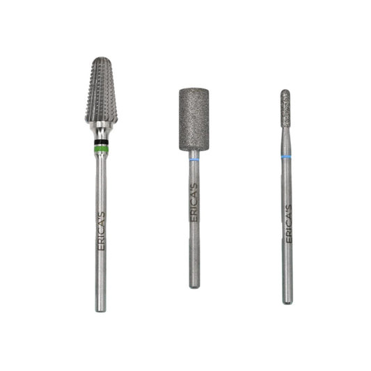 Erica's ATA Nail Drill Bits Gel Polish Removal Kit 3/32 (3pcs), professional nail drill, nail drill bits