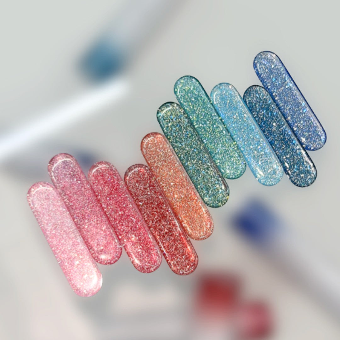 FAUVE Flash Glitter Gel Polish - Pomb Collection #GC01-10 (10pcs)