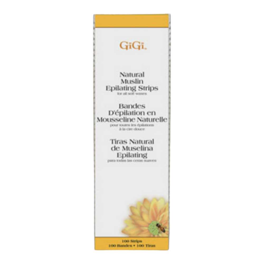 Gigi Natural Muslin Strips Large (Pack of 100) | Best Hair Removal Wax