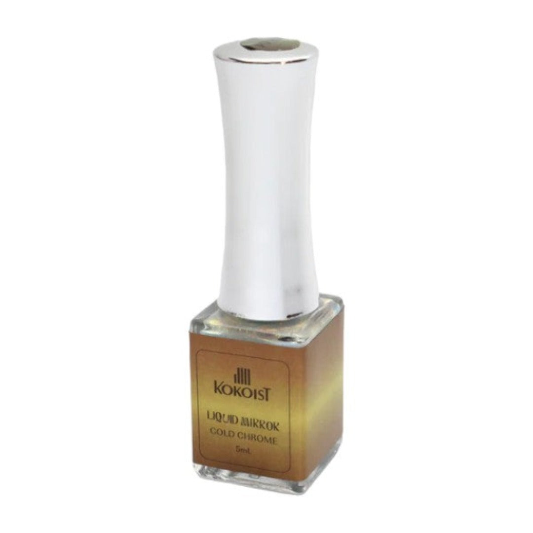 Kokoist Mirror Gold Chrome Liquid MR04, Chrome Nails, nail art with chrome