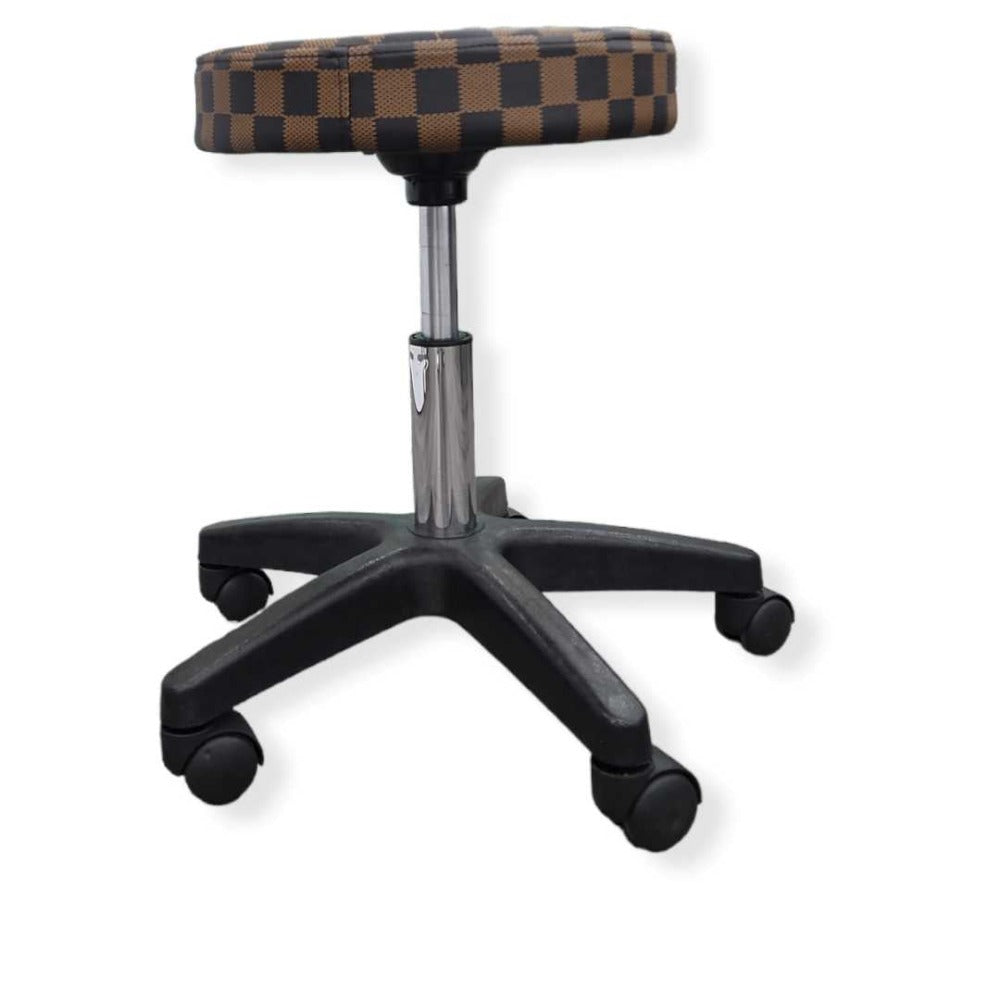 Hydraulic Circle Stool - Brown with Black Base Classique Nails Beauty Supply Inc.