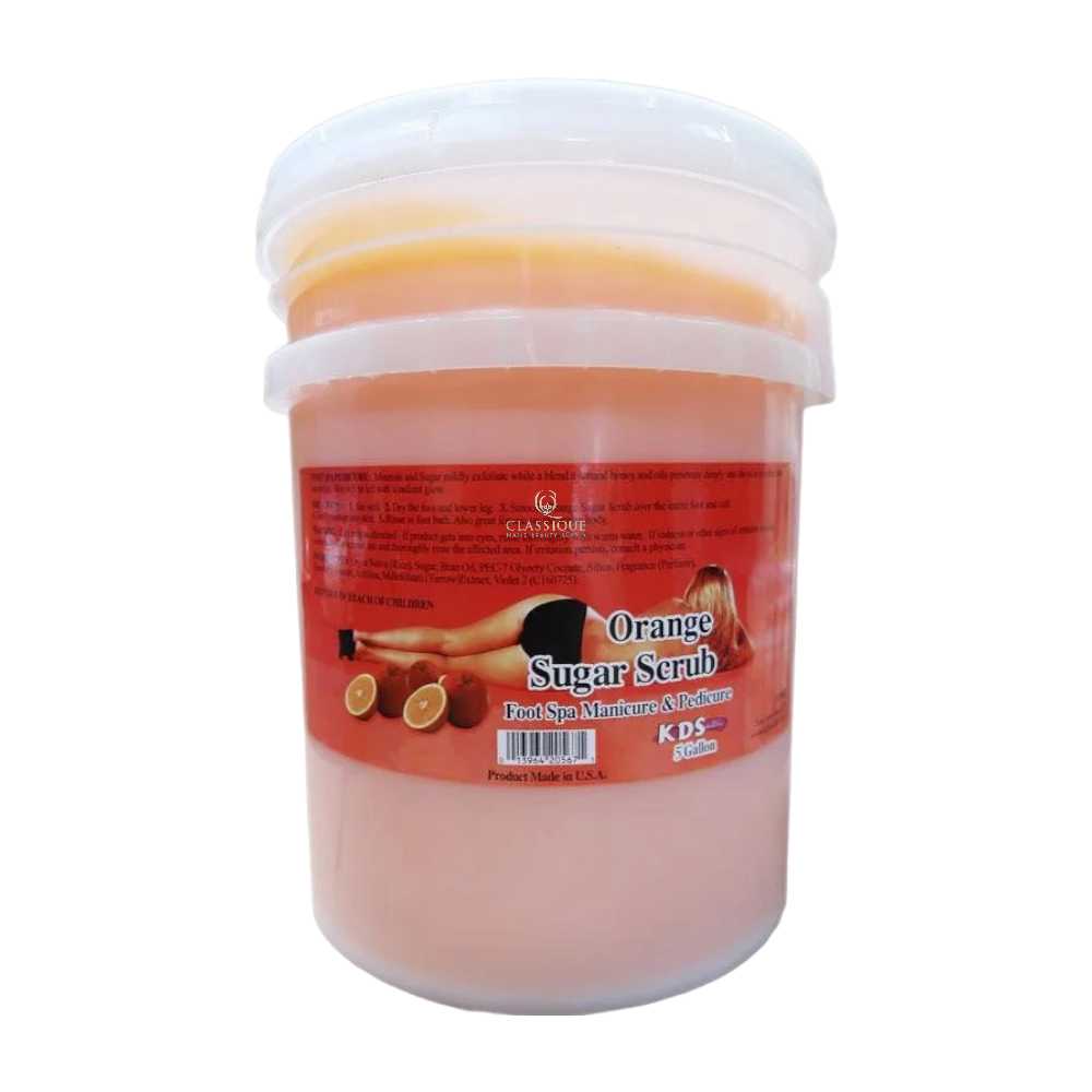KDS Sugar Scrub 5Gal Bucket foot orange spaPick Up Only Classique Nails Beauty Supply