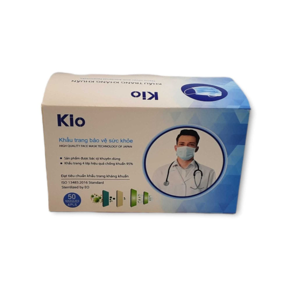 Kio 4 Layer Mask - Blue 50pcs Classique Nails Beauty Supply Inc.