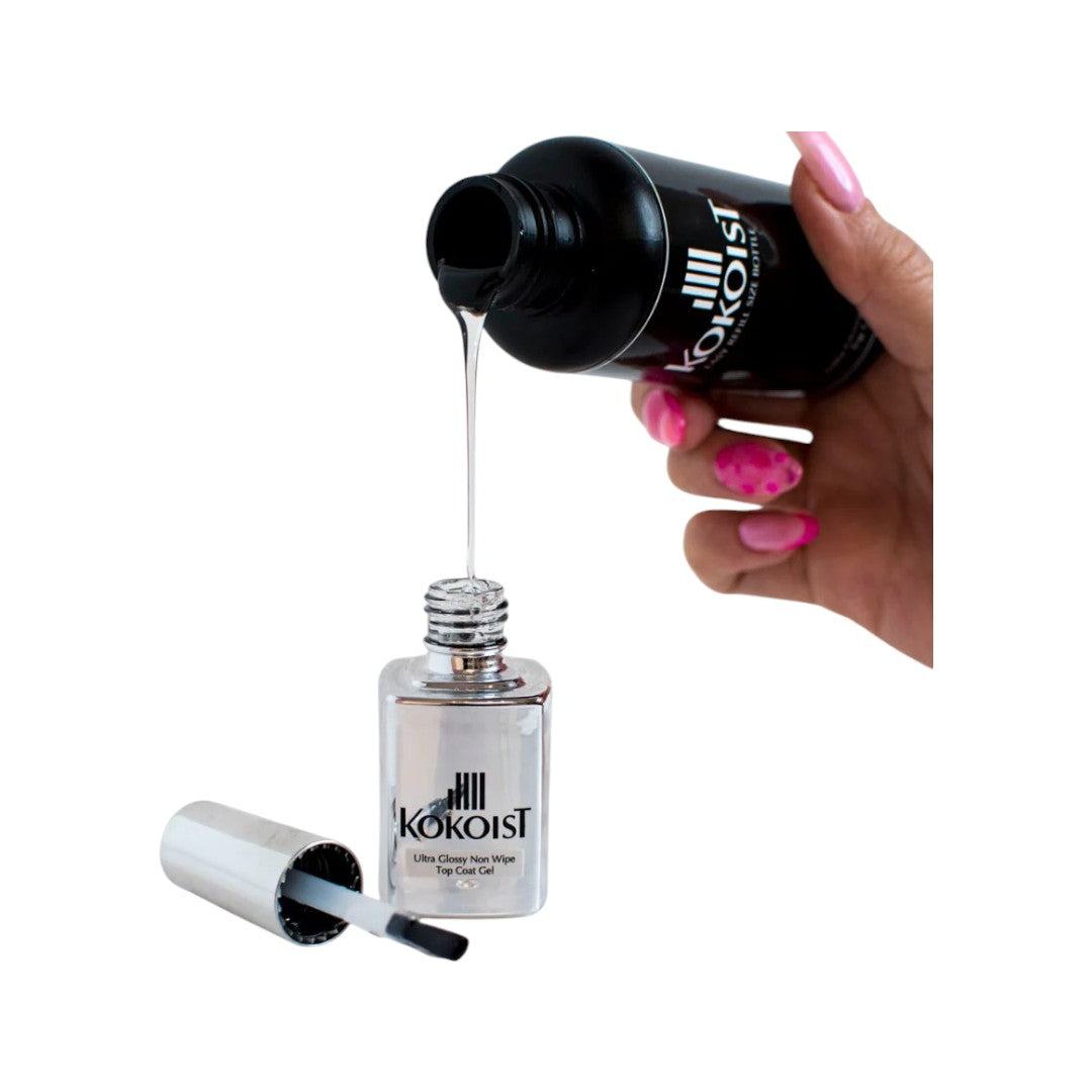 ネイルアート用品(筆など) KOKOIST Ultra Glossy Non Wipe Top 100g Kokoist Ultra Glossy Non Wipe Top Coat Gel (15ml or 100g)