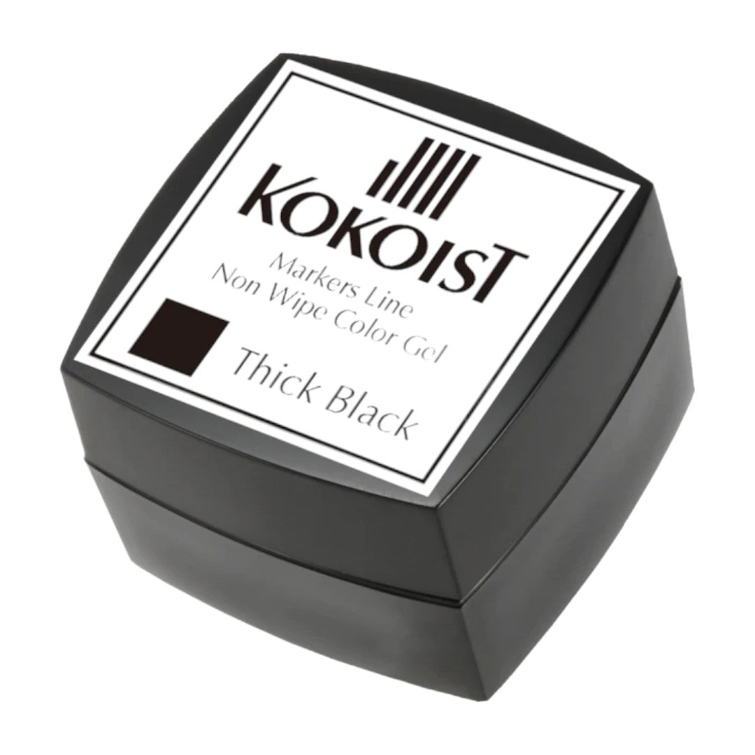 Kokoist Markers Line Non Wipe Color Gel - Thick Black Nail Art Painting Gel