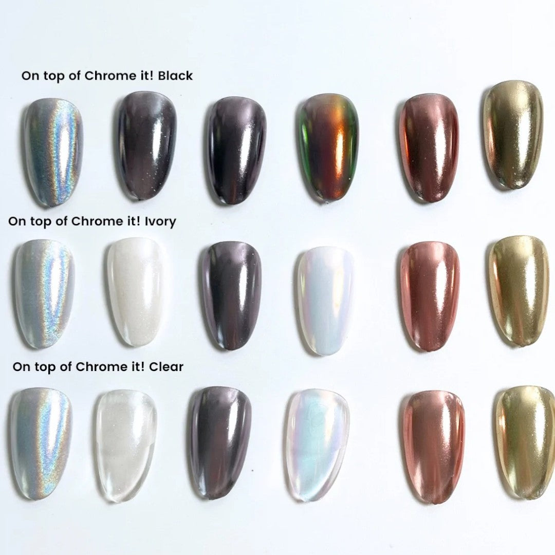 Kokoist x Nail Thoughts Chrome Base Nail Polish Chrome it! Black, chrome nails, secret nail supply