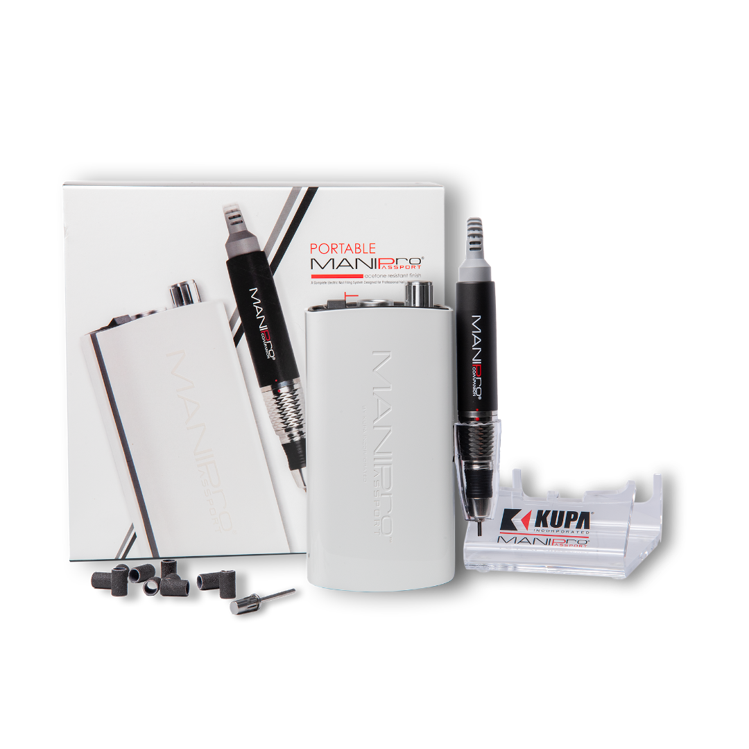 Kupa ManiPro Passport E-File Complete Set w/ Companion Handpiece (Cradle Include) - White