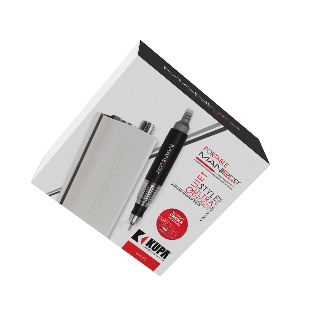 Kupa ManiPro Passport E-File Complete Set w/ Companion Handpiece (Cradle Include) - White