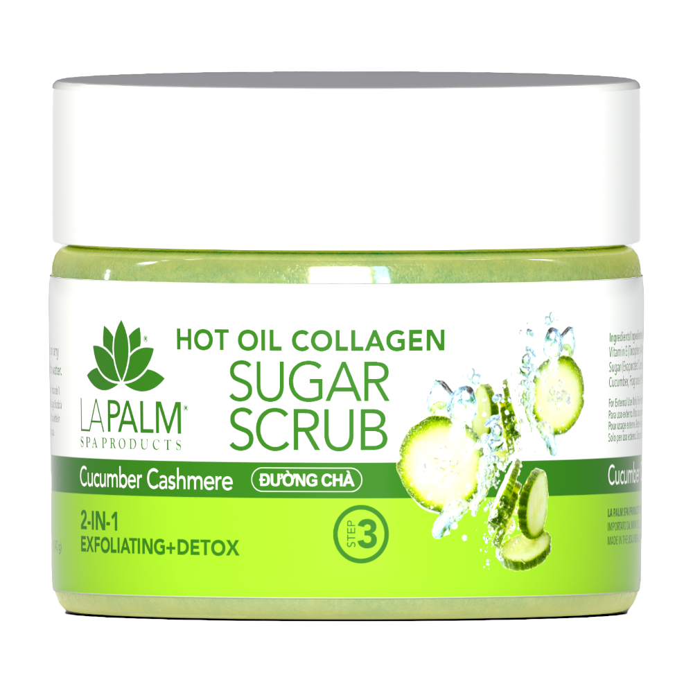 La Palm Hot Oil Sugar Scrub Cucumber Cashmere 12oz, pedicure nails​, pedicure winnipeg​, pedicures, top rated pedicure near me​, best pedicure near me