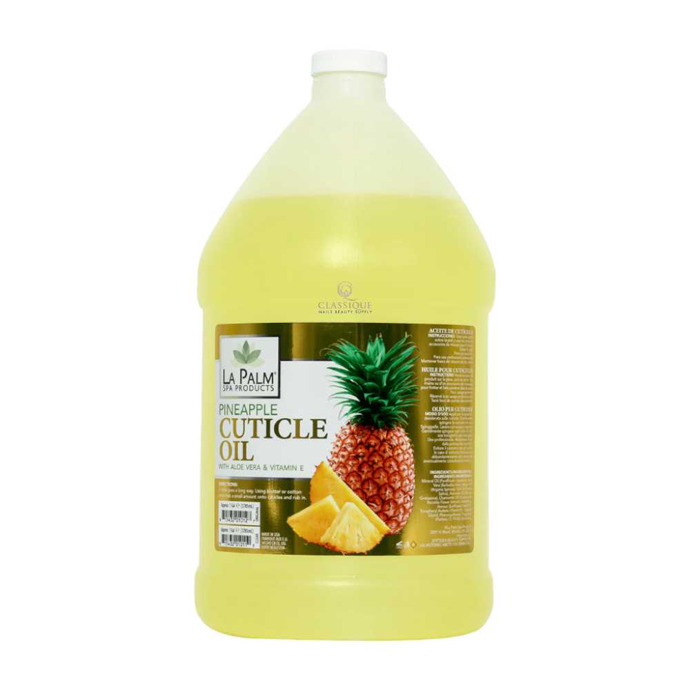 La Palm Cuticle Oil - Pineapple Yellow 1Gal (Case of 4) - Classique Nails Beauty Supply, massage oil