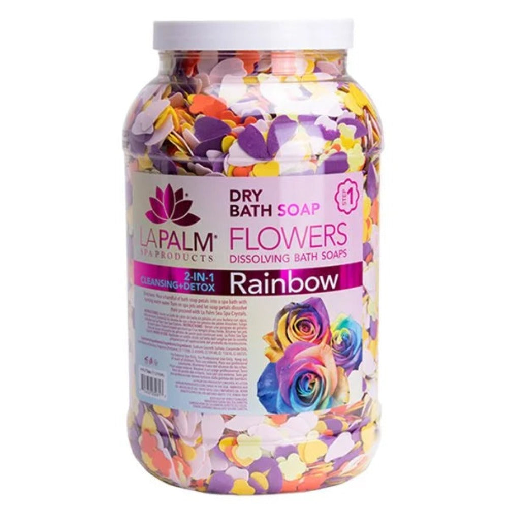 La Palm Dry Bath Flower Soap - Rainbow 1Gal Classique Nails Beauty Supply Inc.