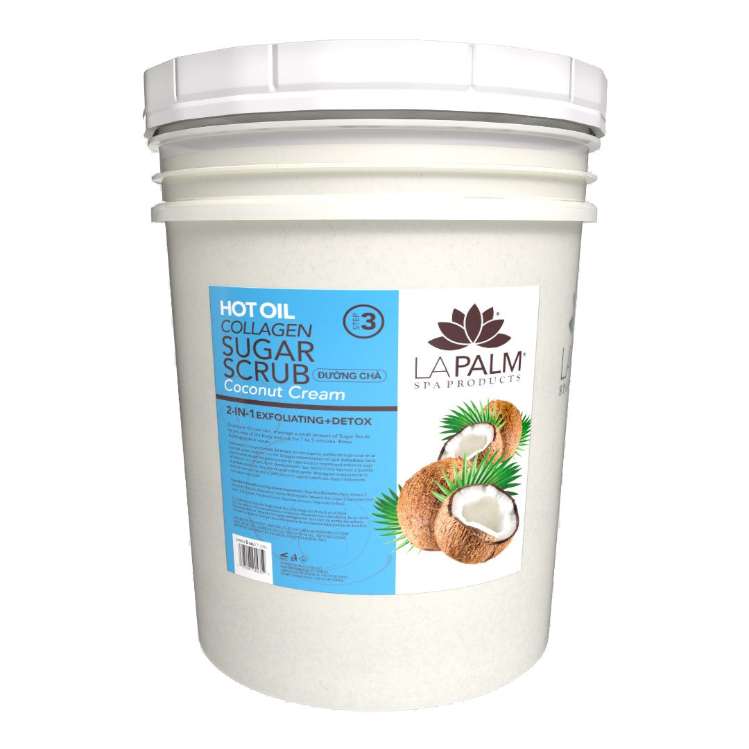 La Palm Hot Oil Sugar Scrub Coconut Cream 5 Gallon, pedicure nails​, pedicure winnipeg​, pedicures, top rated pedicure near me​, best pedicure near me