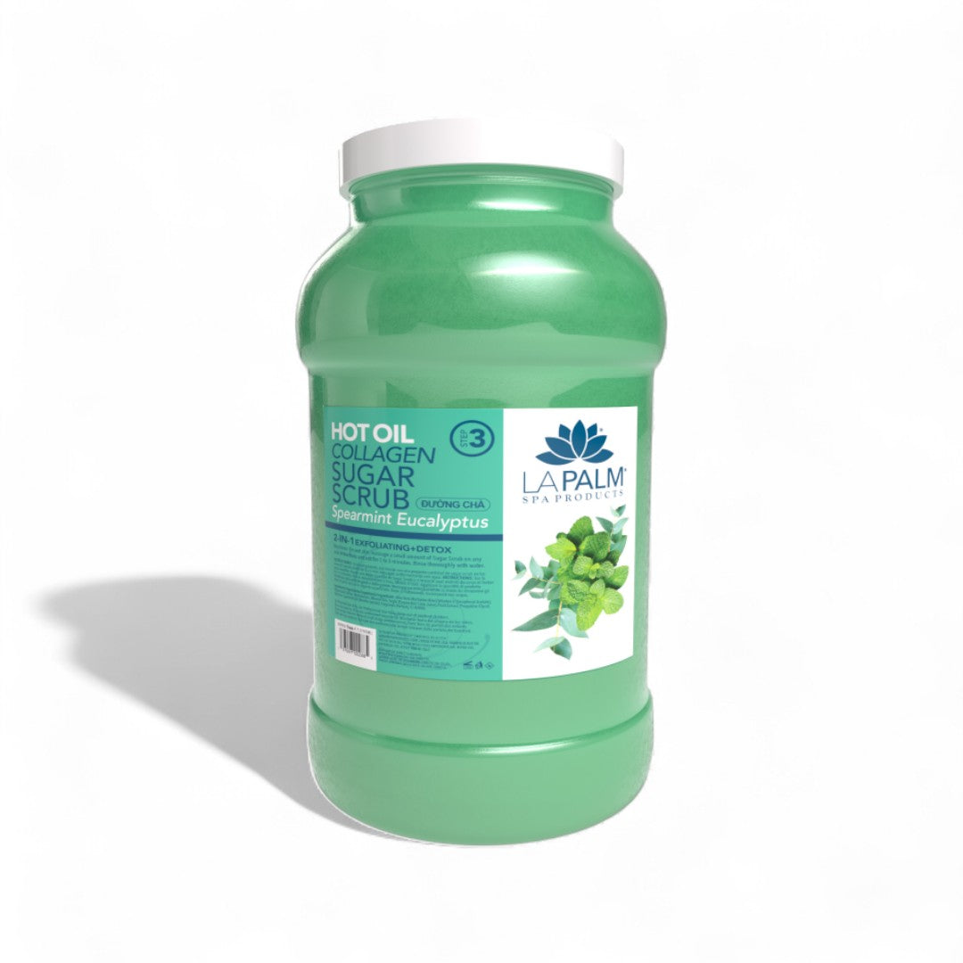 La Palm Hot Oil Sugar Scrub Spearmint Eucalyptus 1 Gallon, La palm spa products canada, body scrub, best body scrub, body scrub recommended, top rated body scrub