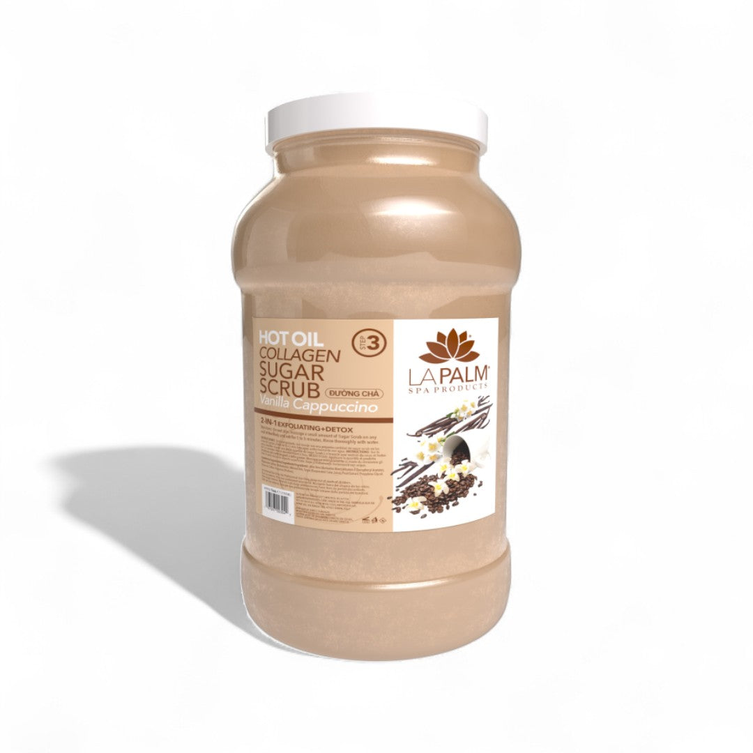 La Palm Hot Oil Sugar Scrub Vanilla Cappuccino 1 Gallon, La palm spa products canada, body scrub, best body scrub, body scrub recommended, top rated body scrub