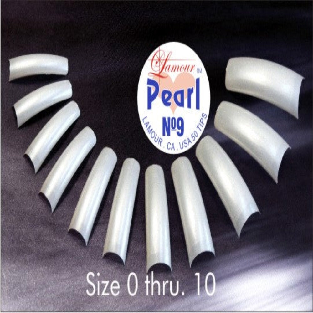 Lamour Pearl Tips Size #3 (Bag of 50) - Classique Nails Beauty Supply