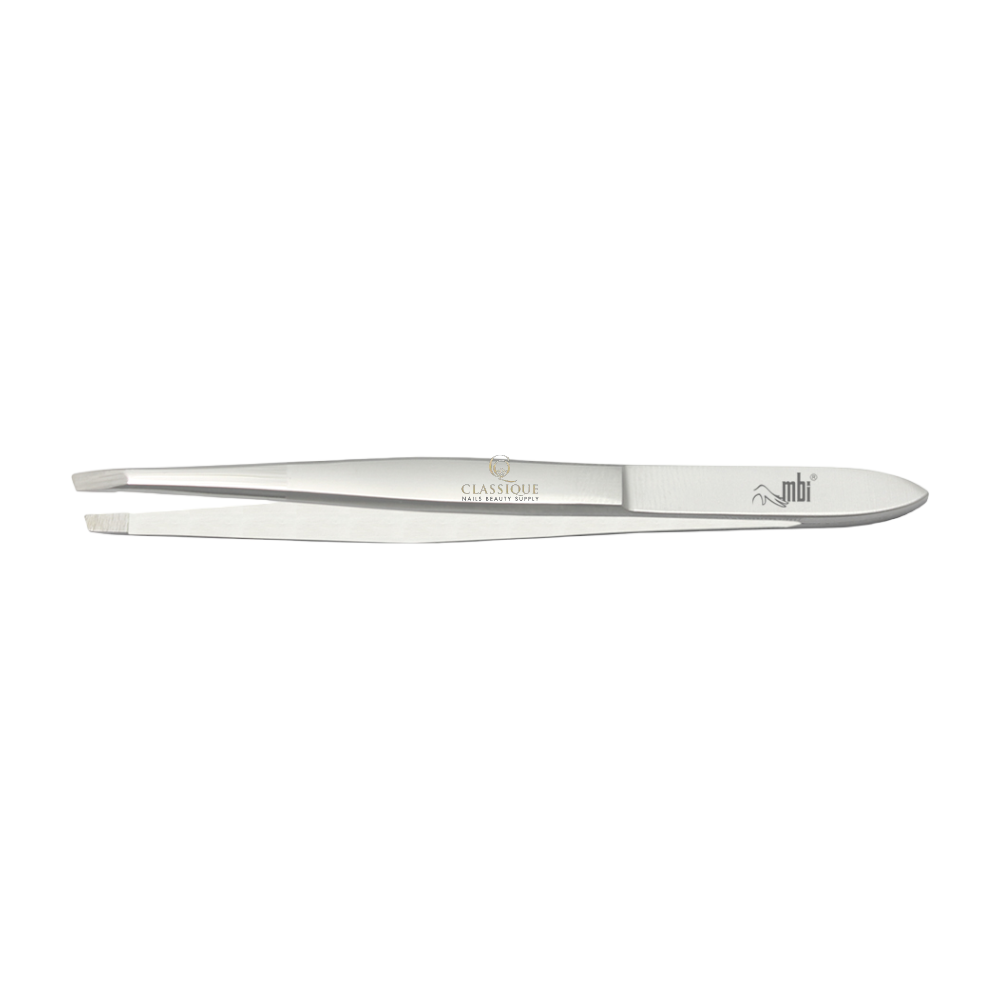 MBI-403 Eyebrow Tweezer Slanted Narrow Tip Size 3.5' - Classique Nails Beauty Supply
