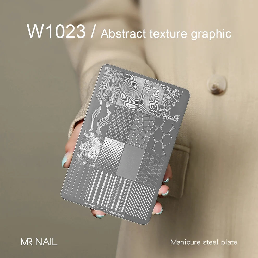 MR.NAIL Nail Art Stamping Plates - Abstract Texture Pattern #W1023
