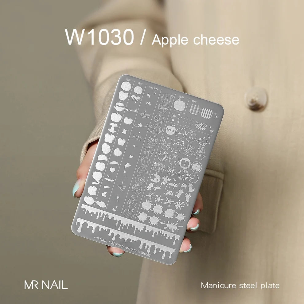 MR.NAIL Nail Art Stamping Plates - Apple Cheese #W1030