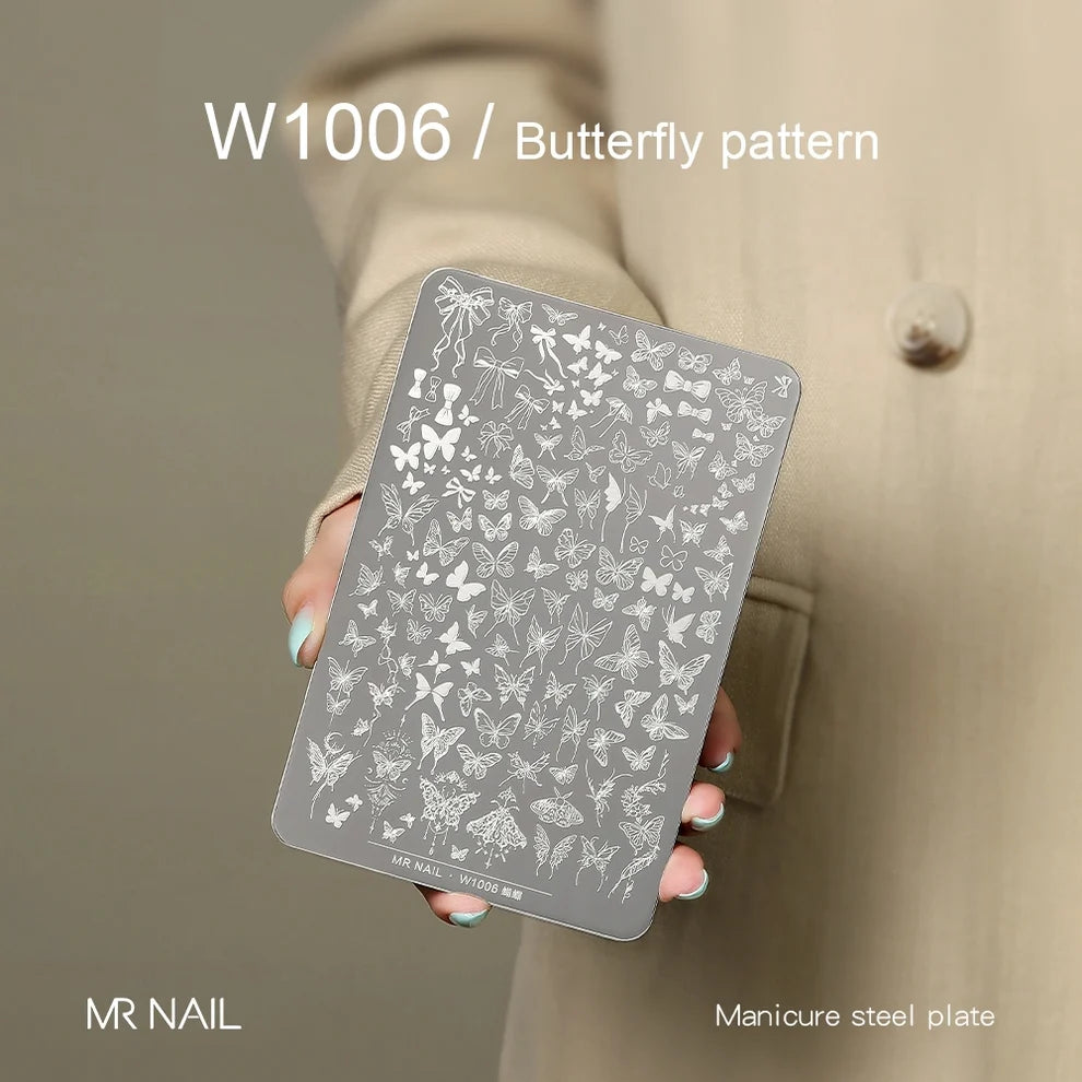 MR.NAIL Nail Art Stamping Plates - Butterfly #W1006