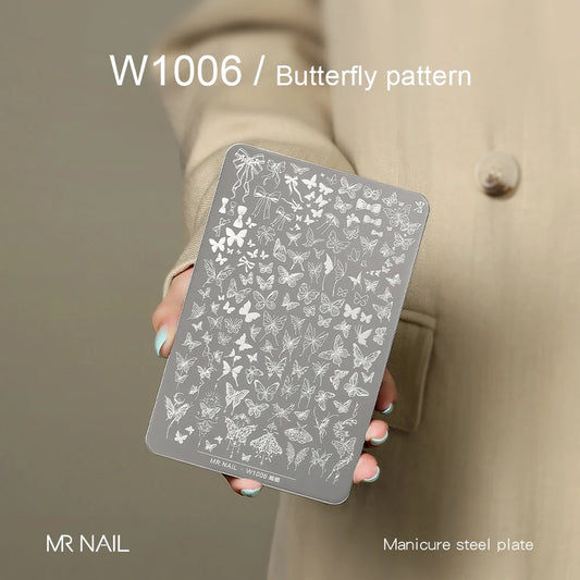 MR.NAIL Nail Art Stamping Plates - Butterfly #W1006