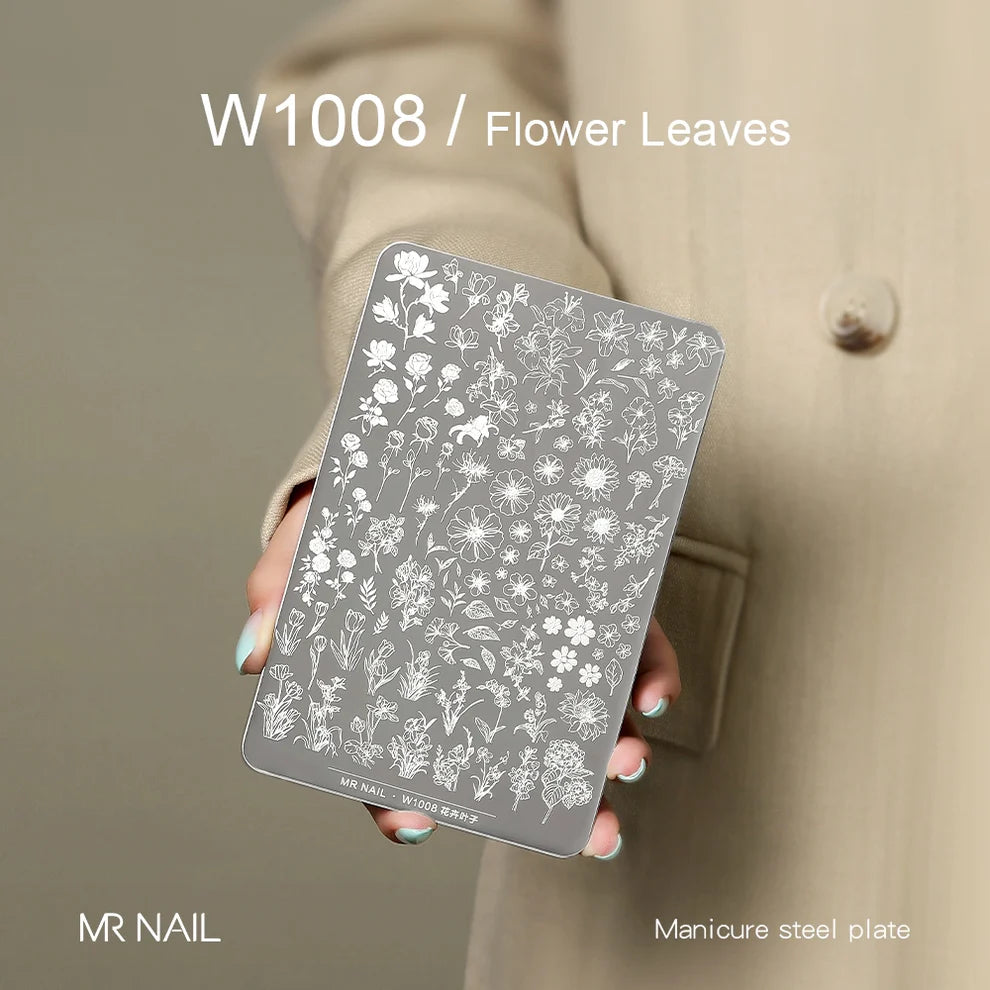 MR.NAIL Nail Art Stamping Plates - Flower Leaves #W1008