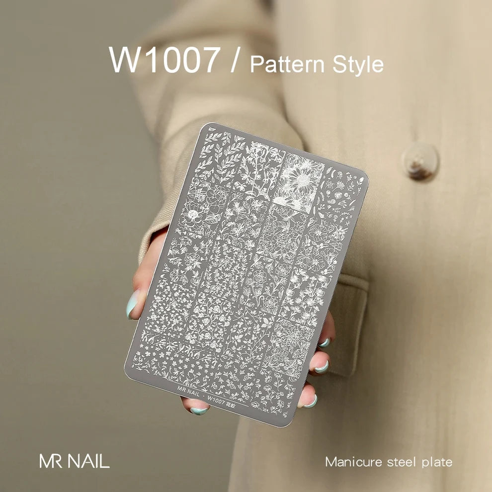 MR.NAIL Nail Art Stamping Plates - Flower Texture #W1007
