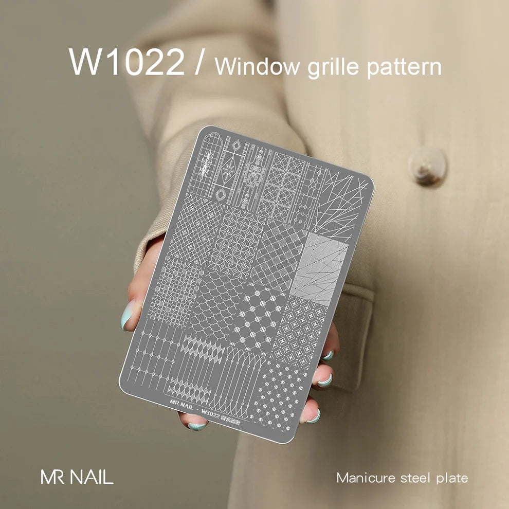 MR.NAIL Nail Art Stamping Plates - Window Grille Pattern #W1022