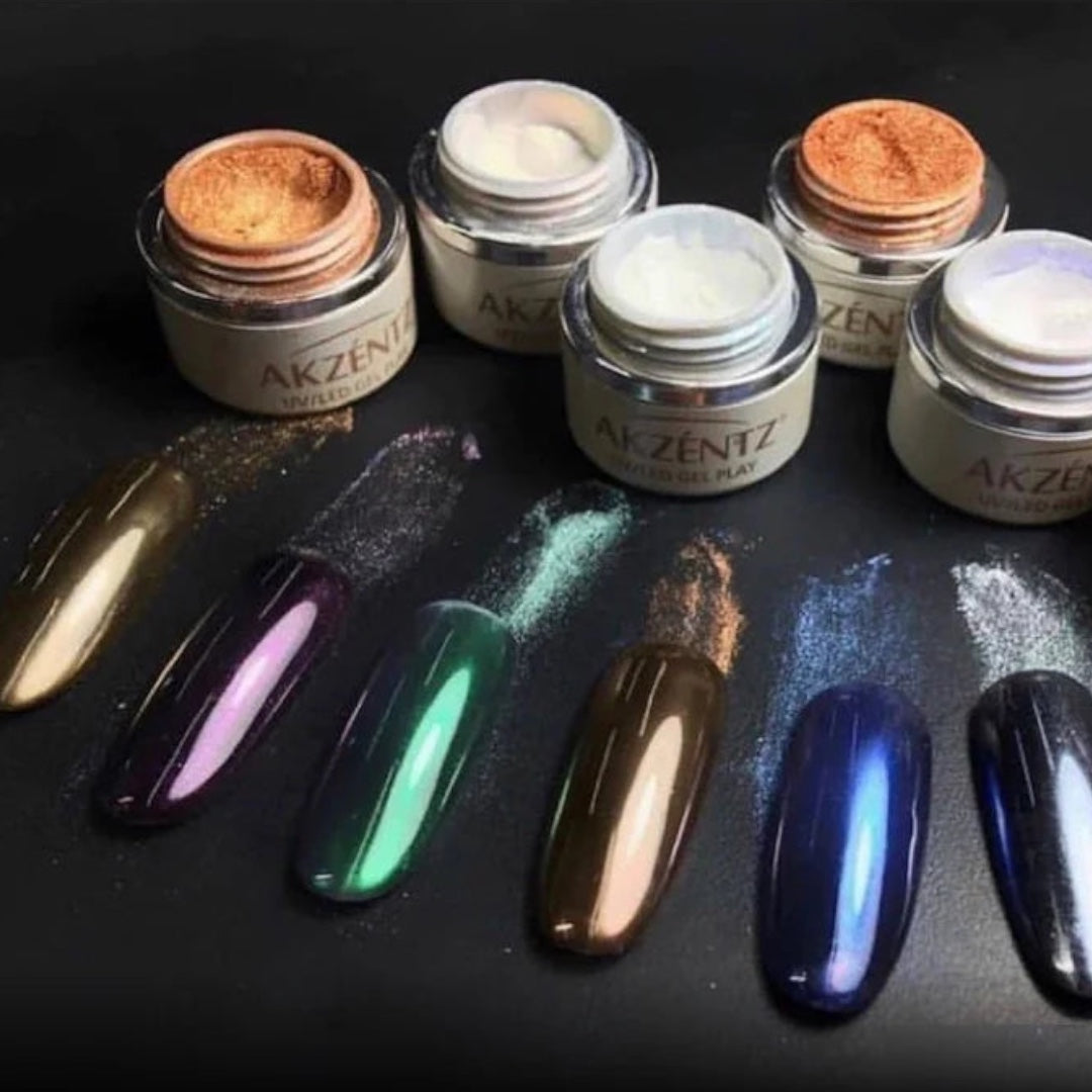 Akzéntz UV/LED Gel Play - Pearlescent Powder Emerald 0.035Oz