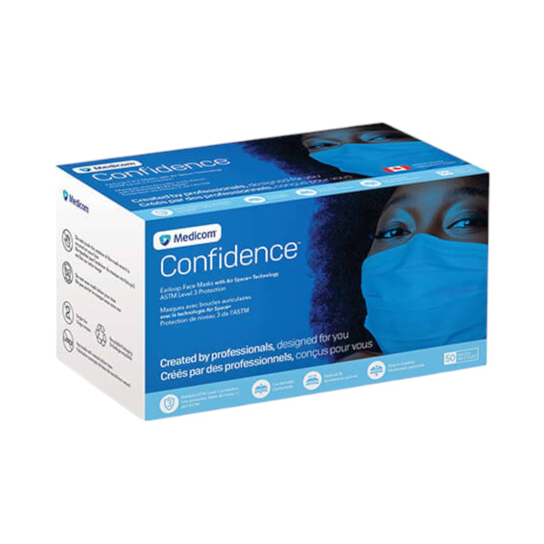 Medicom Confidence Earloop Face Masks L1 - Blue (Box of 50)