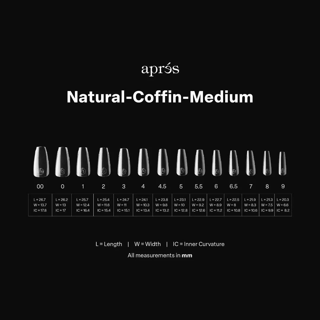 Apres Gel-X Press on Nail Tips 2.0, Mini Box - Natural Coffin Medium (280pcs)
