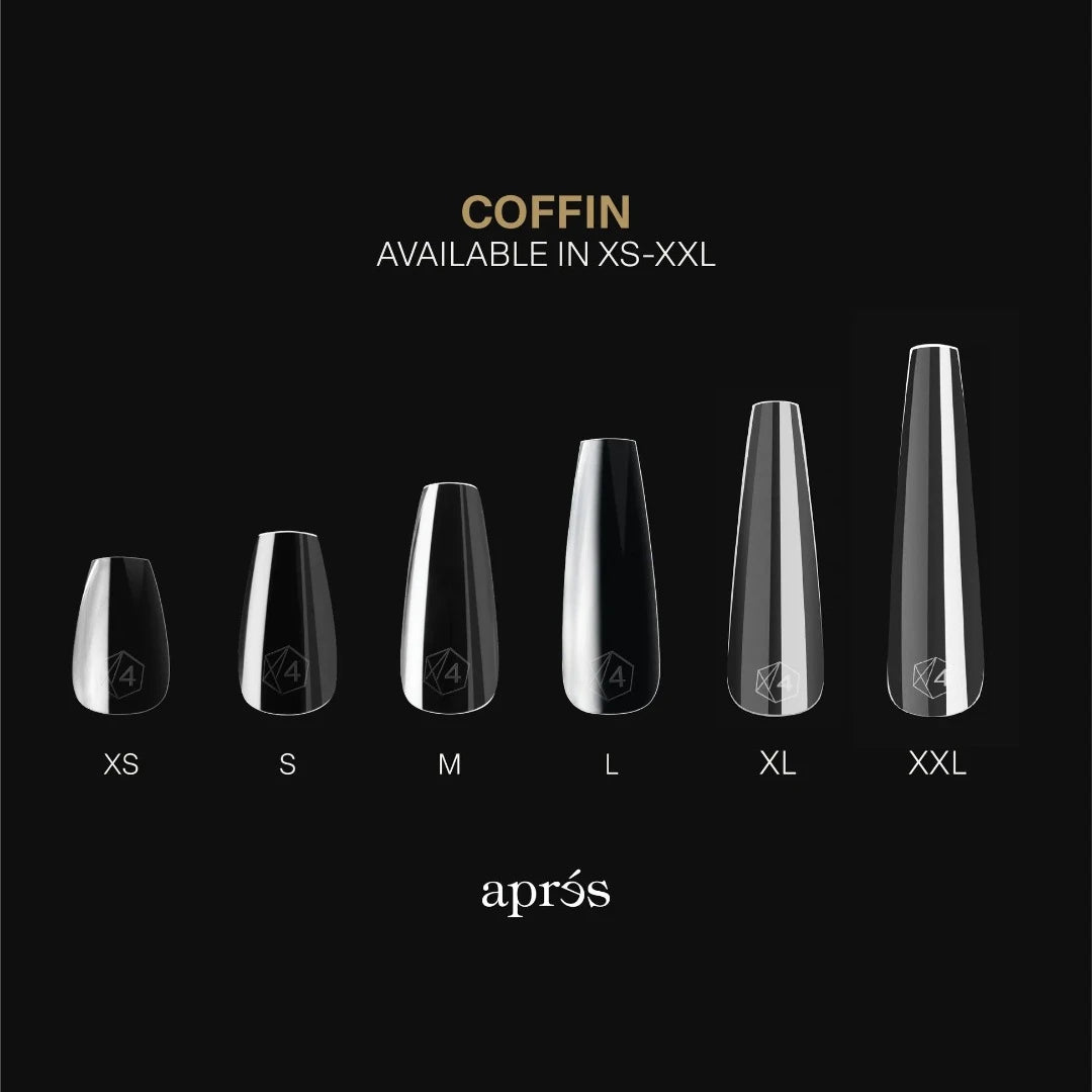 Apres Nails, Gel-X Tip Mini Box, Natural Coffin Short (280pcs), gel x nails calgary