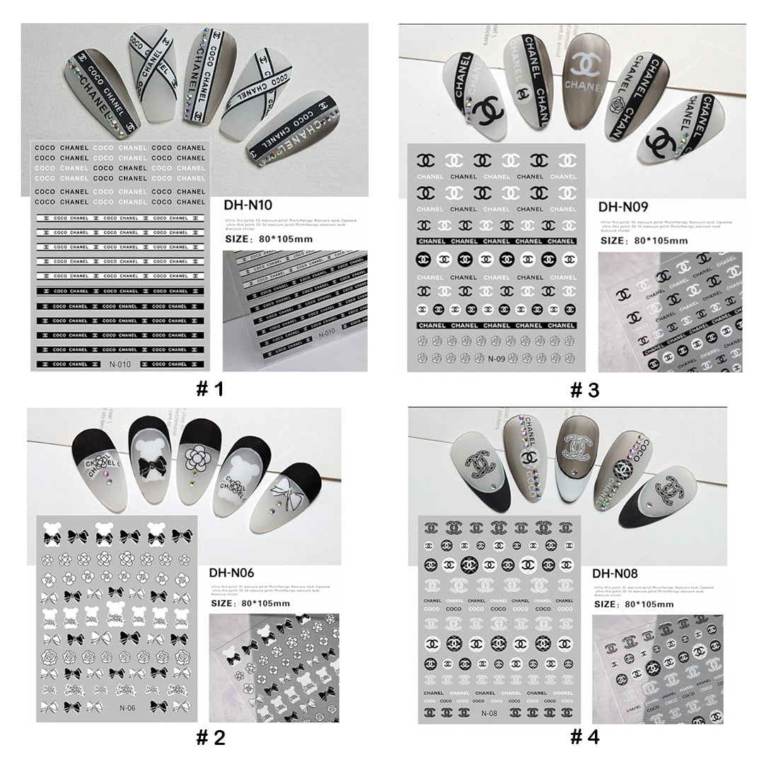 fingernail stickers, art nail stickers, CNBS Nail Stickers, Decals for Nails Fashion Brands