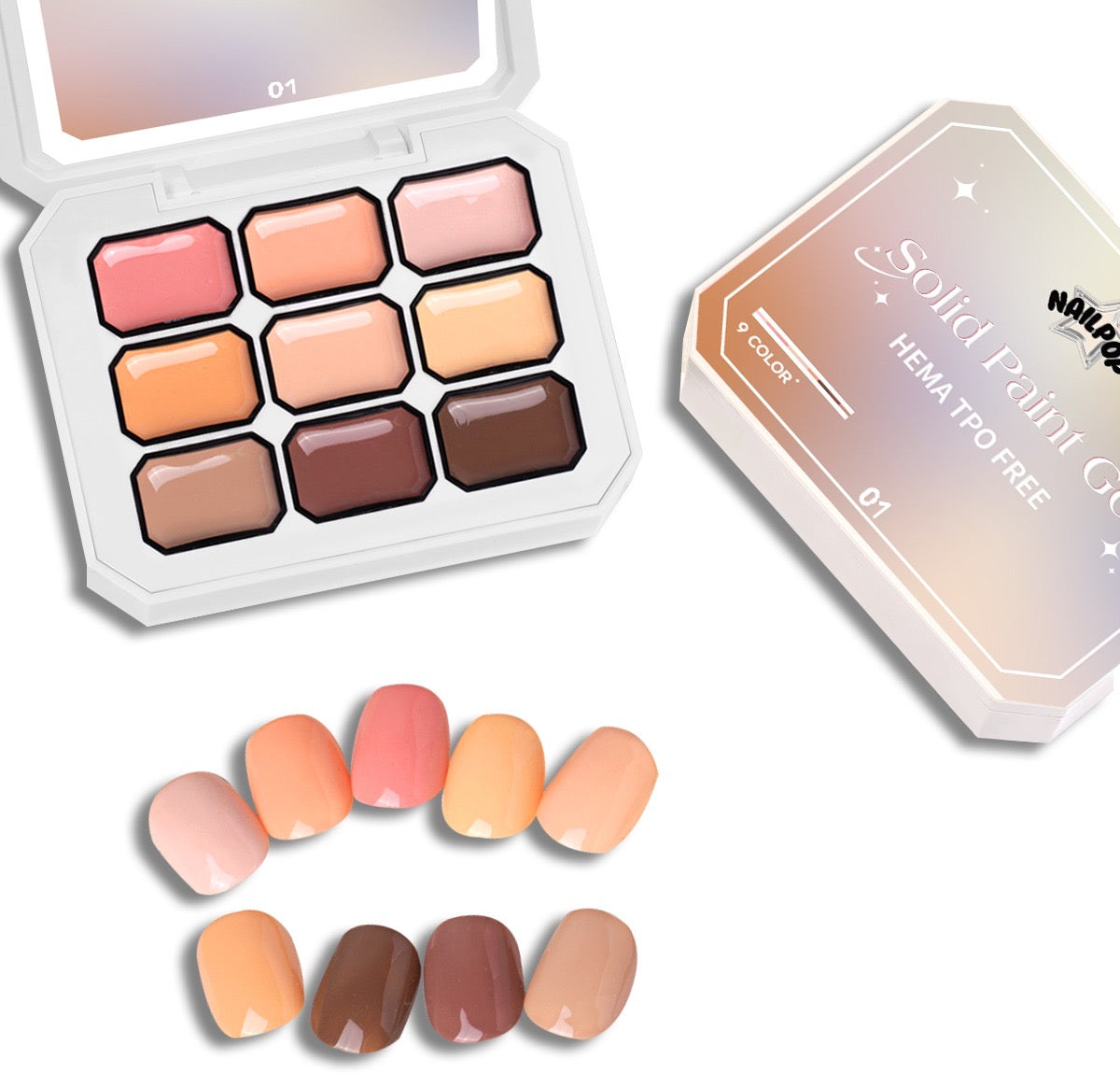 NAILPOP Patting & Solid Paint Gel Palette
