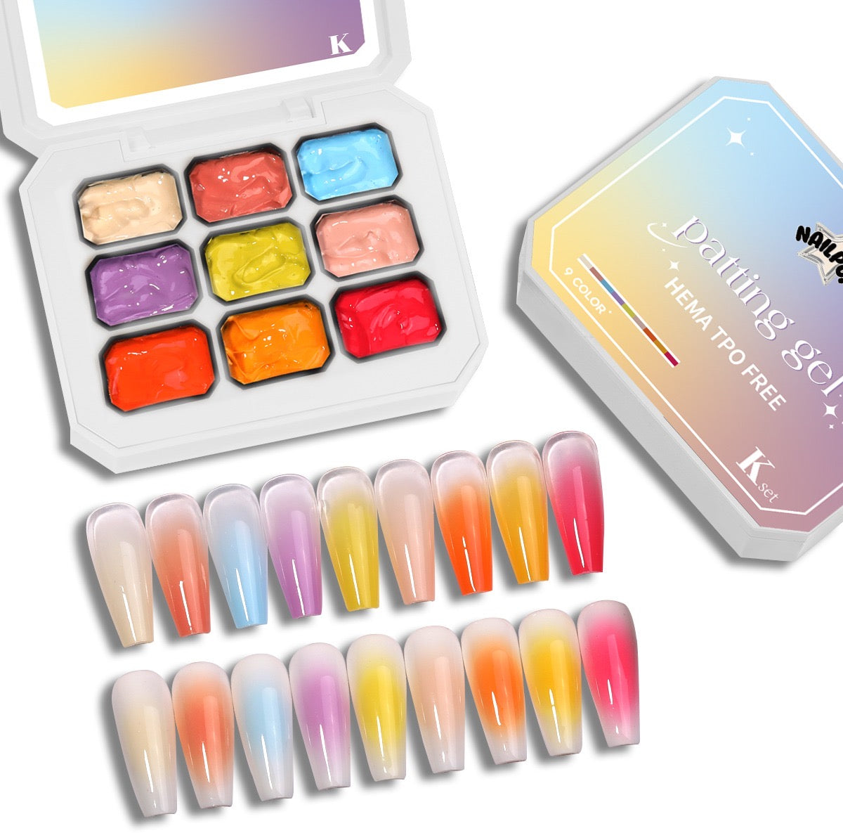 NAILPOP Patting & Solid Paint Gel Palette